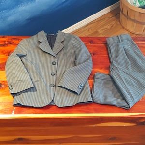 Boys Suit grey with white pin strips